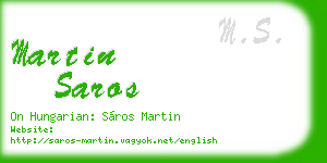 martin saros business card